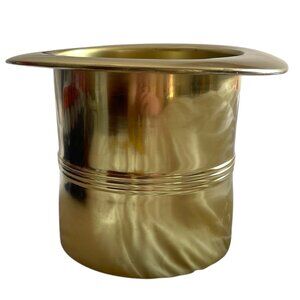 Pottery Barn Gold Metal Top Hat Ice Bucket Wine Chiller Barware RARE